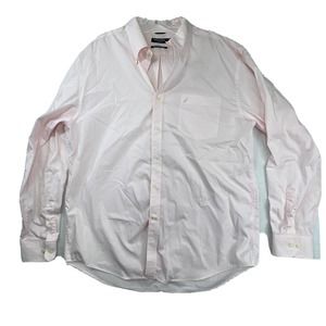 Nautical Slim Fit Wrinkle Resistant Mens Size XL Solid Light Pink Dress Shirt‎